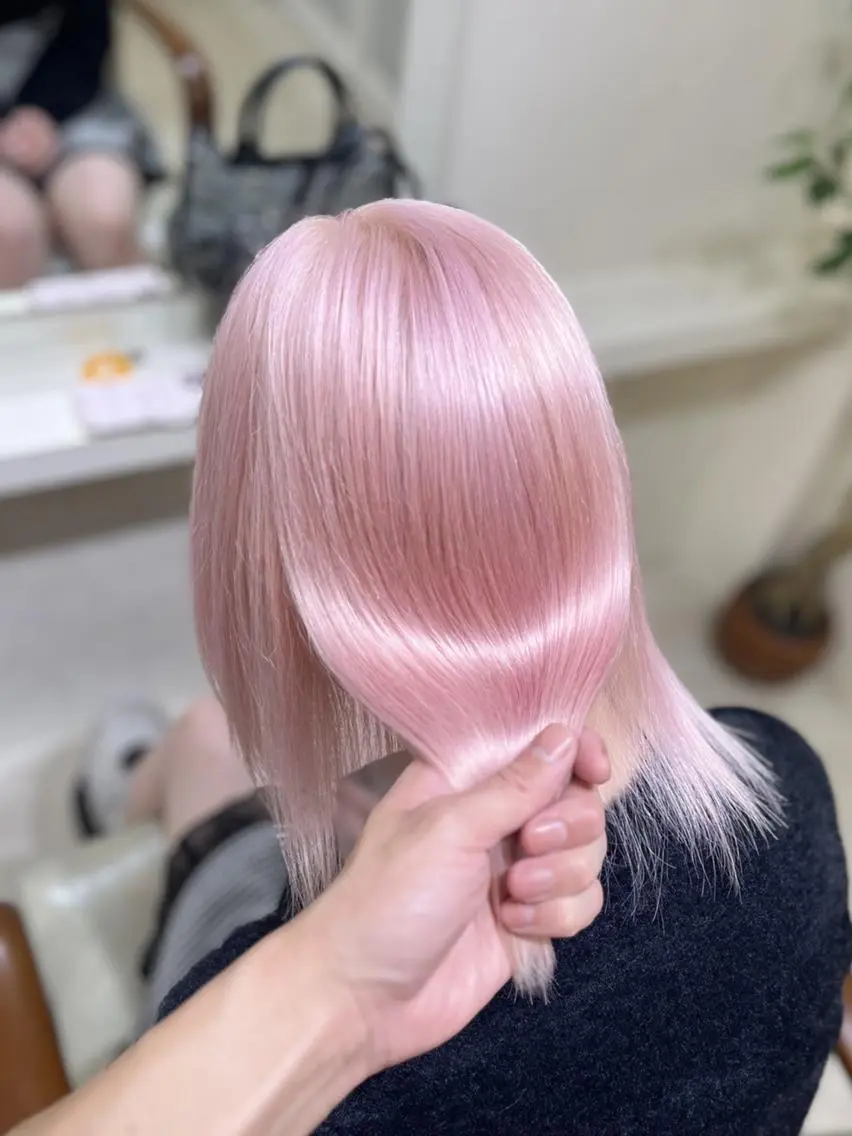 カラー ミディアム カット ヘアカラー ミルクティー量産💙 💙ブリーチ特化💙のヘアスタイル