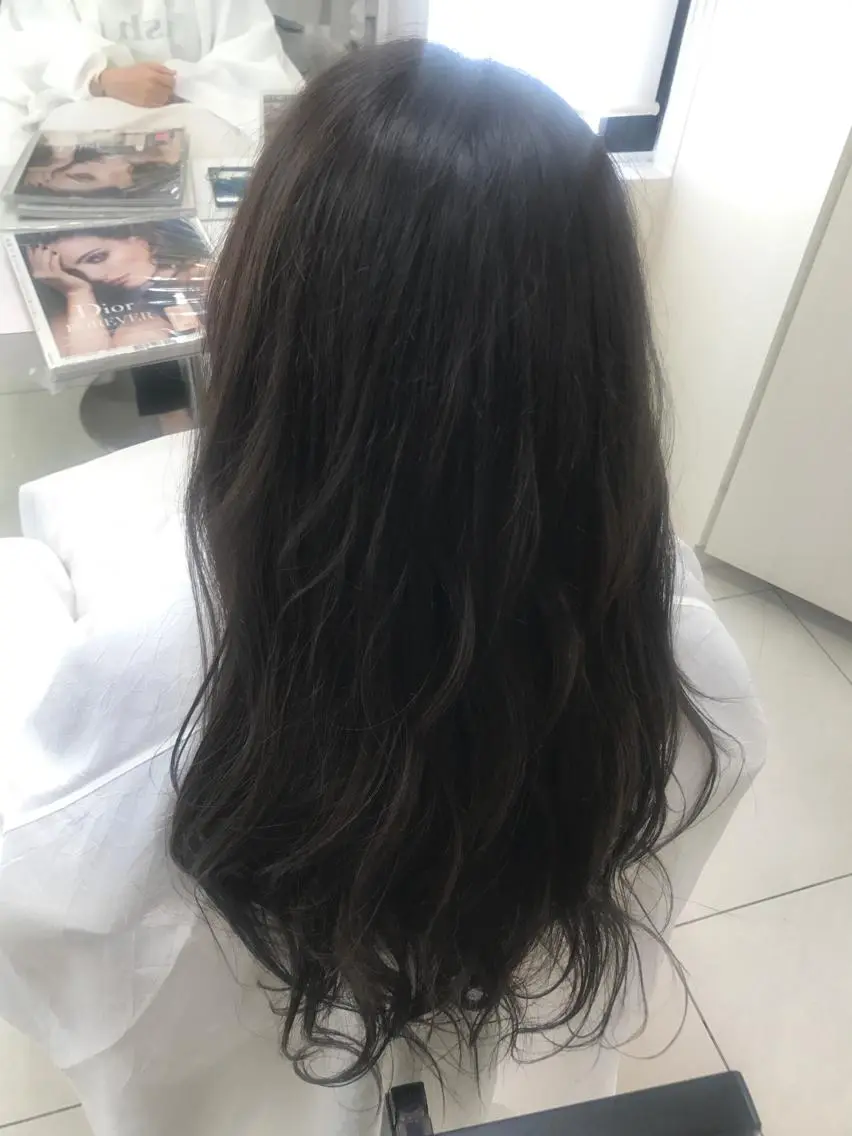 ロング カラー アッシュ ブルーカラー 透明感カラー イルミナカラー ロング 【暖色カラー特化】 中山由梨のヘアスタイル