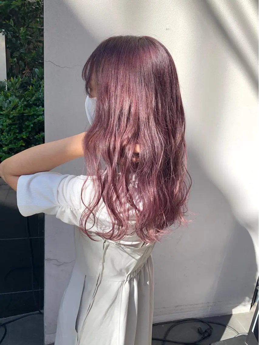 セミロング カラー ベージュカラー ピンクカラー ピンクベージュ ヘアカラー トリートメント 矢野 晃平のヘアスタイル