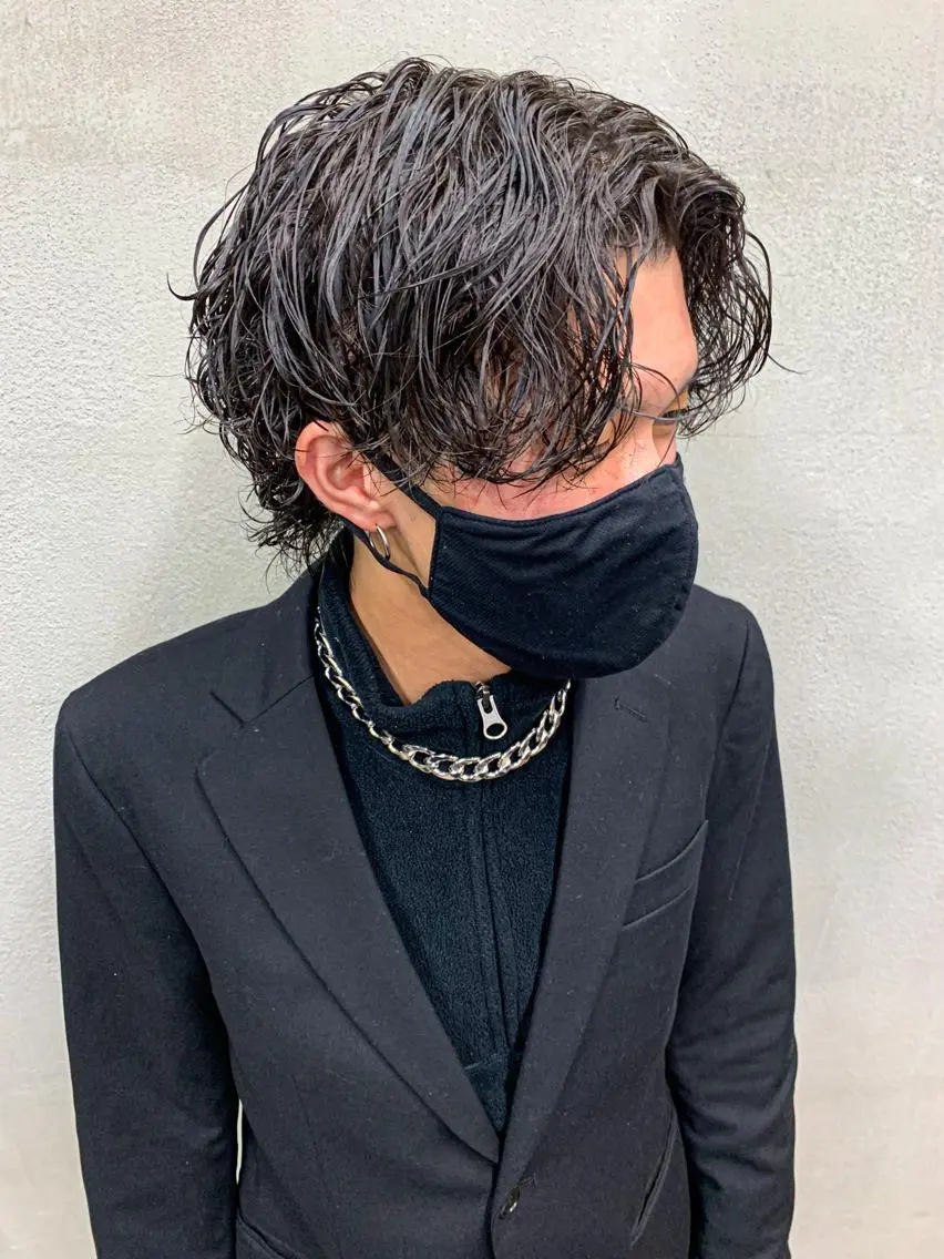 ショート メンズ カット パーマ 尾﨑 純也のヘアスタイル