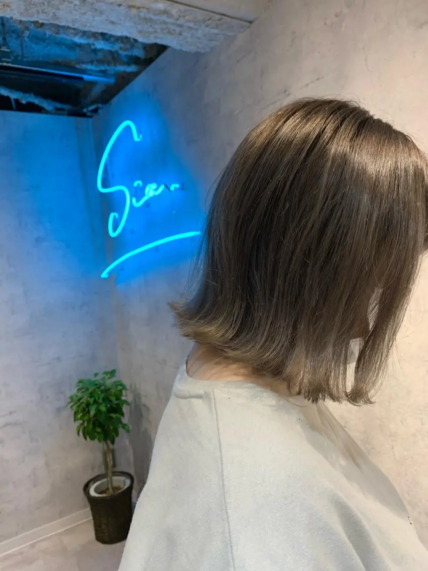 ミディアム カラー ヘアアレンジ ミディアムパーマ 透明感カラー ハイトーンカラー ボブ 外国人風カラー ヘアカラー トリートメント Sia中野新橋 『JUNYA』のヘアスタイル