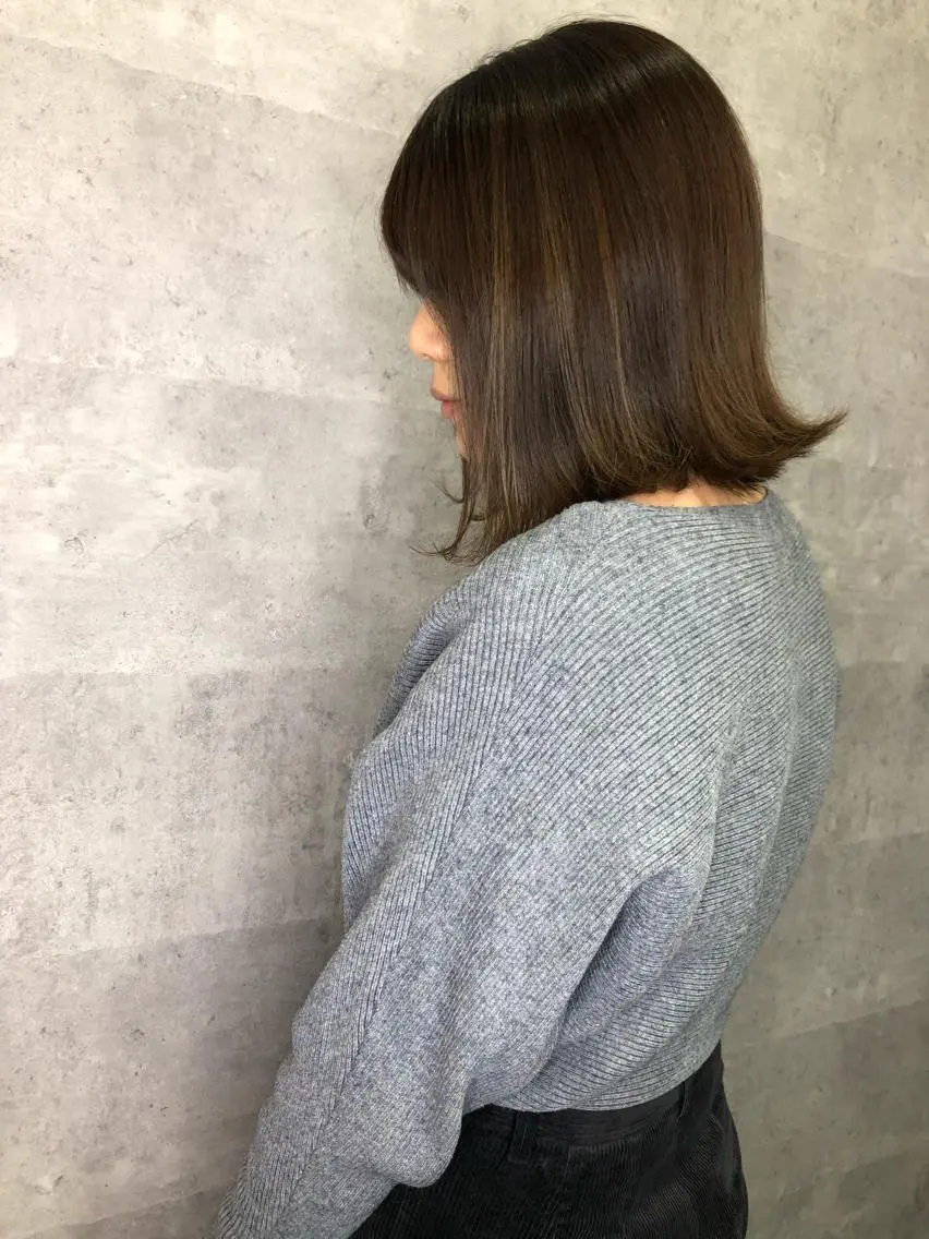 ミディアム カラー 髪質改善 中川 翔のヘアスタイル