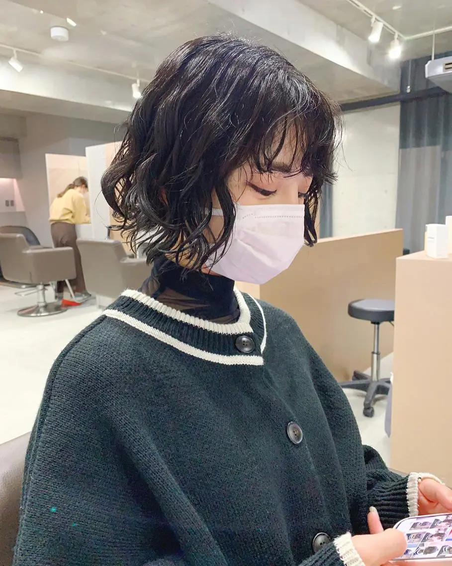 ショート パーマ ボブパーマコテ巻き風 パーマNo1深江秀平のヘアスタイル