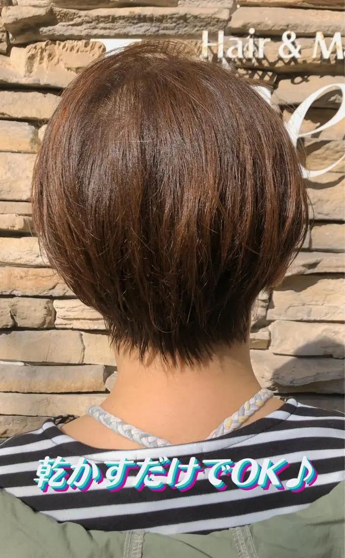 ショート 切りっぱなしボブ ショートボブ 丸みショート ボブ くびれヘア 髪質改善ストレート ⚡️下ノ村柊斗⚡️のヘアスタイル