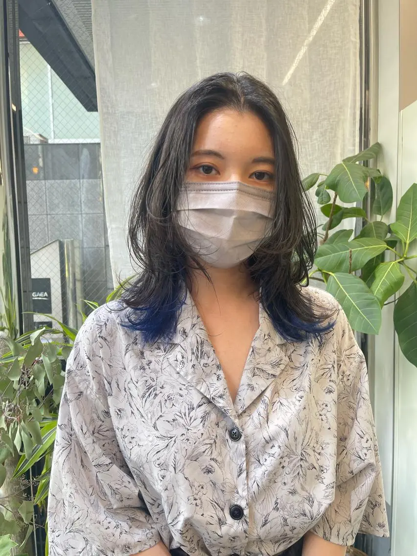 ミディアム カラー ヘアアレンジ ヘアカラー 早瀬裕之 パーマのヘアスタイル