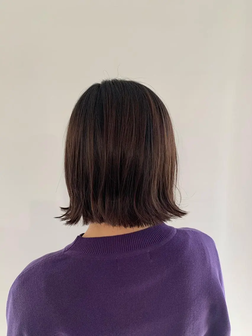 ミディアム カラー パーマ ヘアアレンジ 切りっぱなしボブ ボブ 加藤 綾華のヘアスタイル