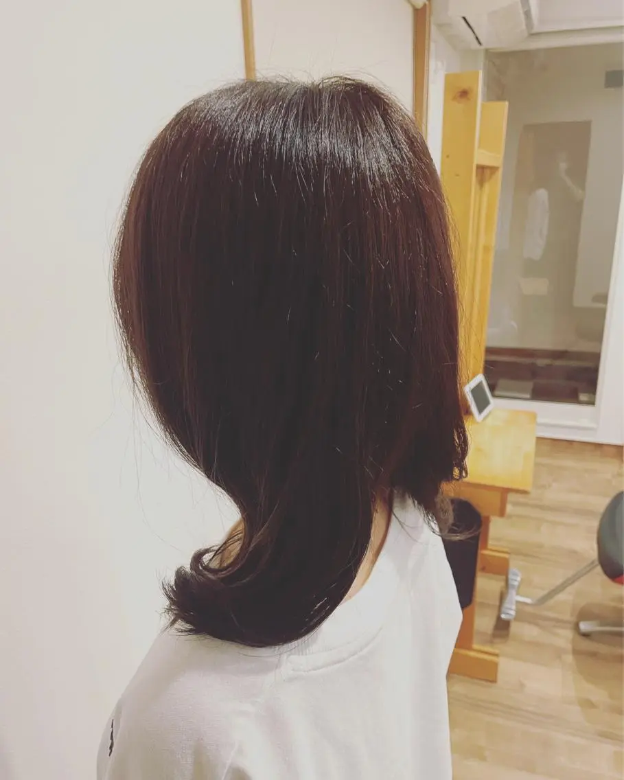 ミディアム カラー ミディアムパーマ ブラウンカラー 狩野 龍二のヘアスタイル