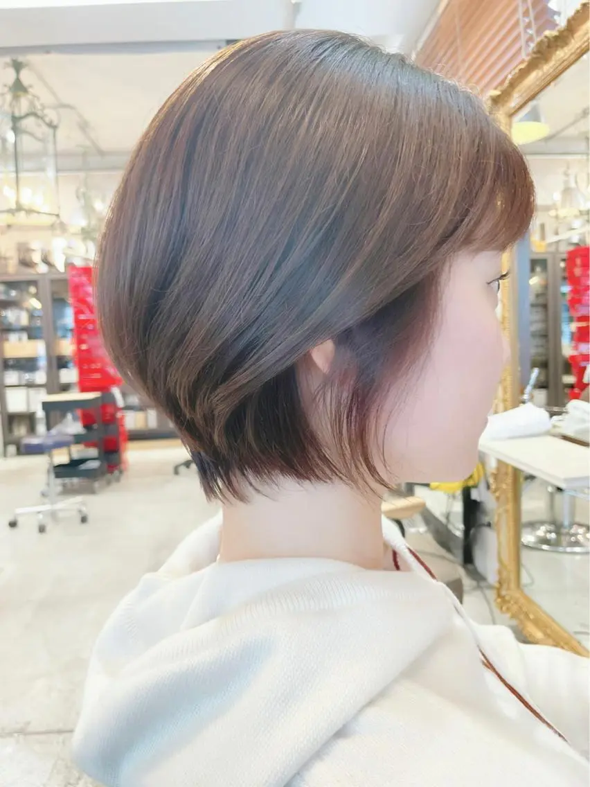 ショート カラー パーマ カット ヘアカラー トリートメント ショートボブ髪質改善 縮毛矯正のプロ山道潤のヘアスタイル