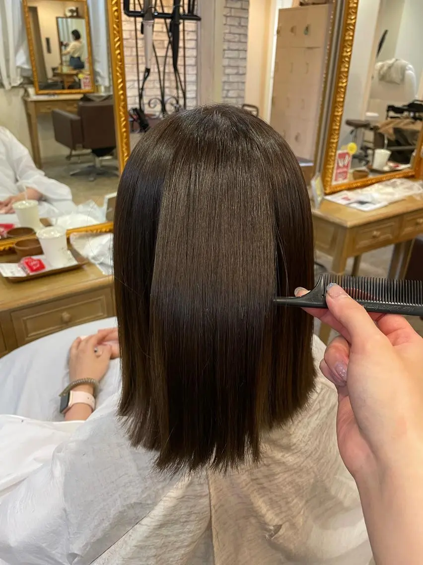 ミディアム 縮毛矯正 髪質改善/縮毛矯正 /青山 早希🐾のヘアスタイル
