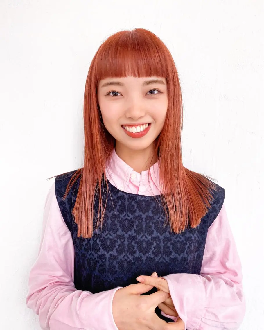 セミロング カラー パーマ、髪質改善 菊地美月のヘアスタイル