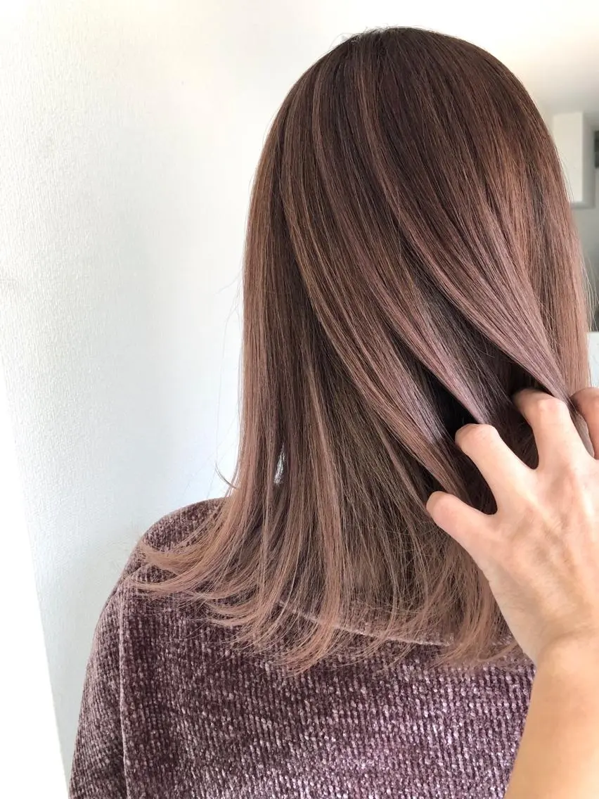 セミロング カラー レイズ 立川のヘアスタイル