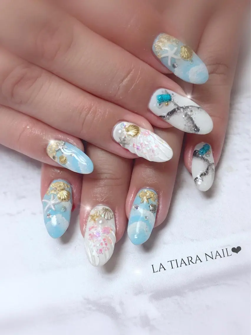 ネイル ハンドネイル Blue bird  nailのネイルデザイン
