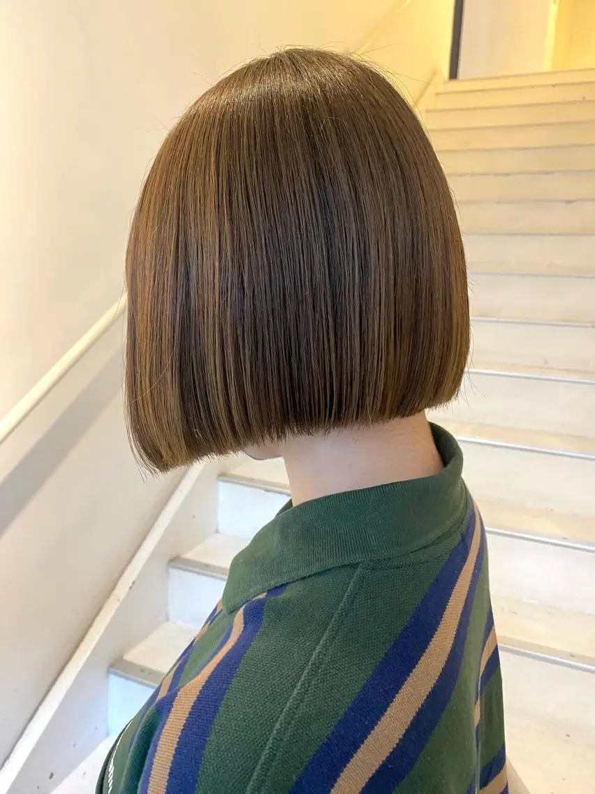ショート ボブ カット アオイ🩵暖色 /まろやかカラーのヘアスタイル