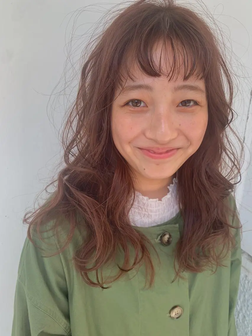 ロング カラー オレンジ ピンクカラー ヘアカラー m ā l o.🌷 サカモトマイコのヘアスタイル