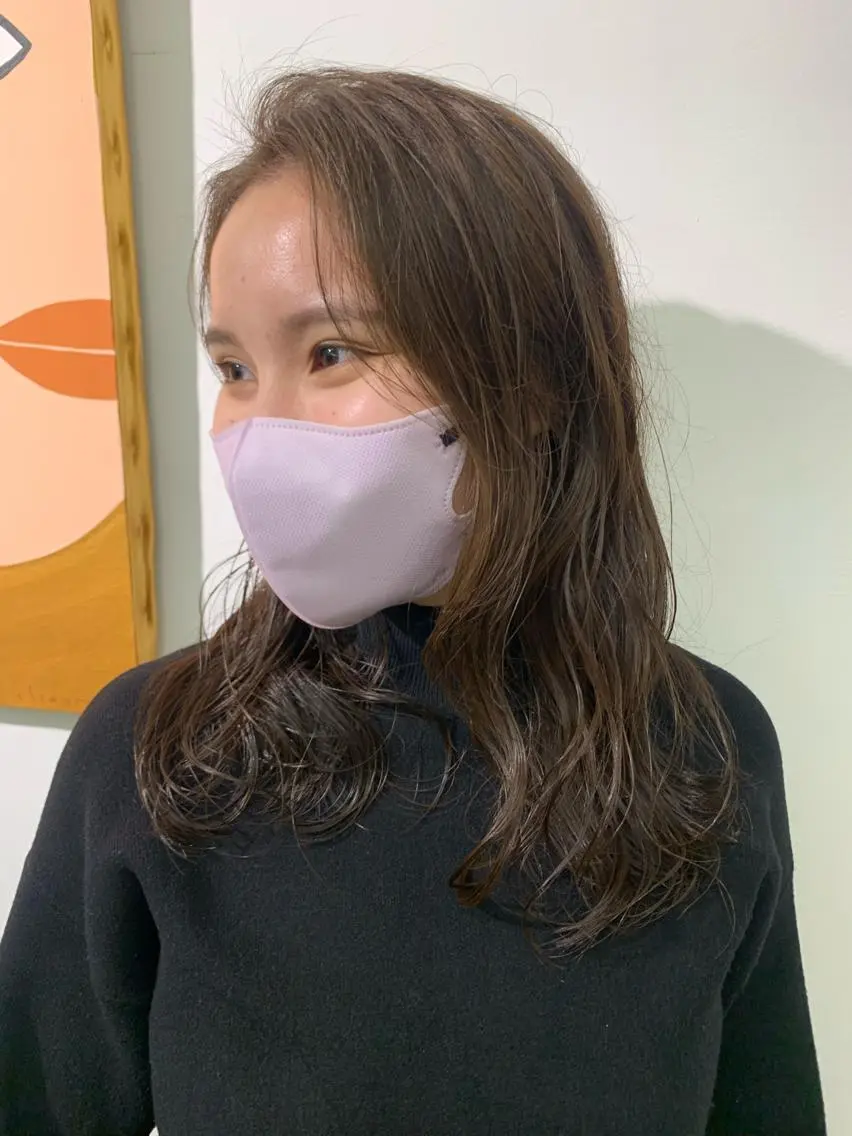 セミロング パーマ セミロングパーマ 🐝岡本 柚葉🐝のヘアスタイル