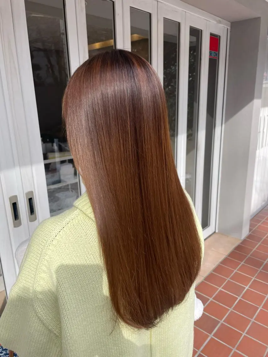 ロング 髪質改善 ヘアカラー トリートメント 海外風カラー enaのヘアスタイル