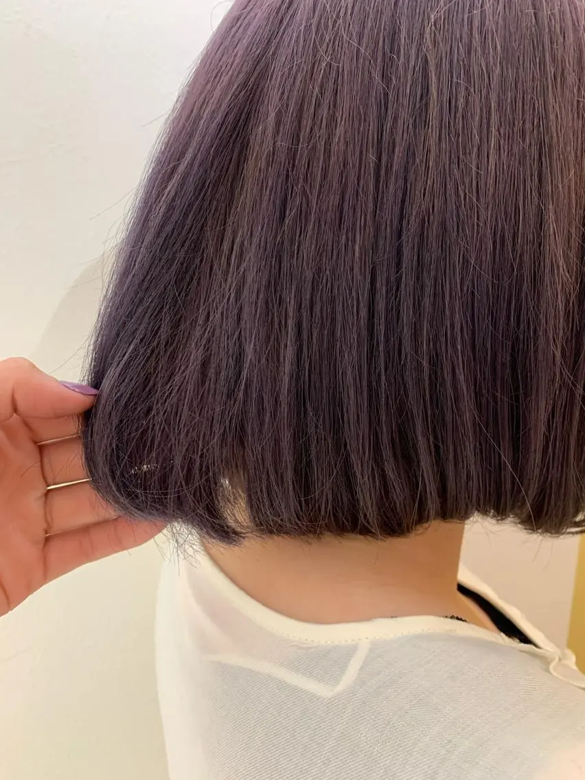 ショート カラー ブリーチ ラベンダーカラー カット ヘアカラー トリートメント hubhair レイヤー/透明感のヘアスタイル