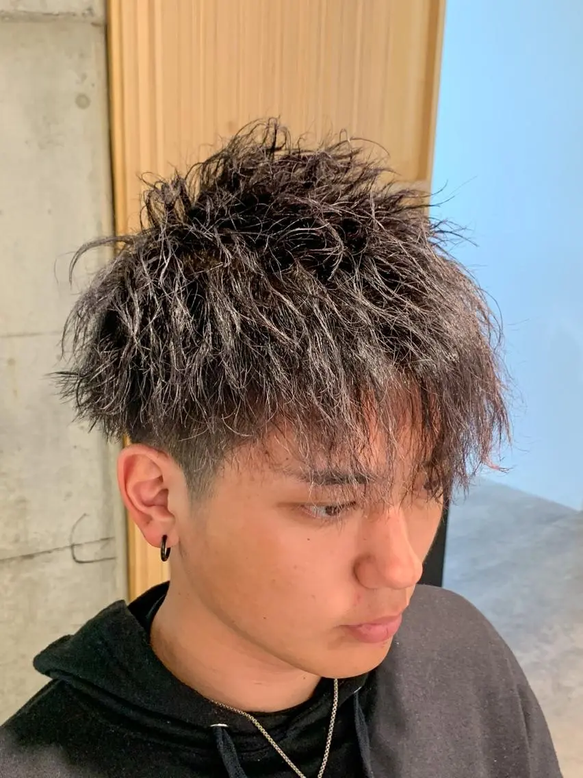 ミディアム パーマ メンズ 【川西能勢口駅1分】 木村　翔乃佑のヘアスタイル