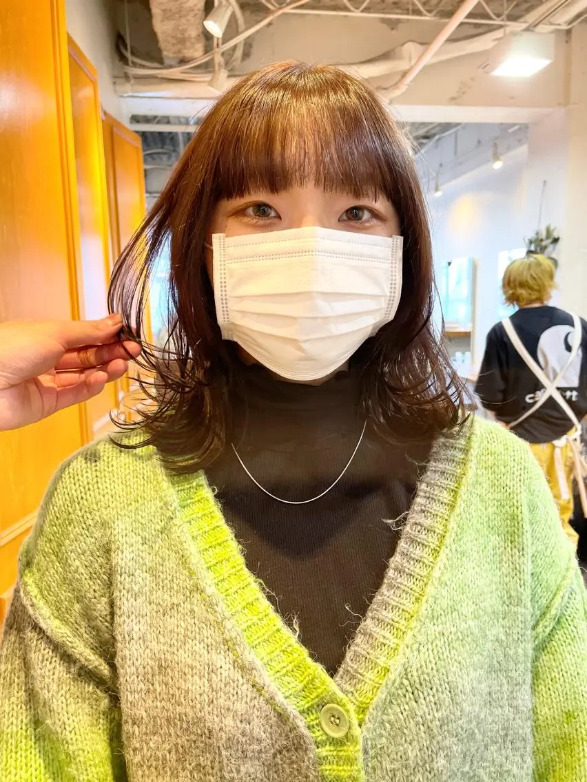 ミディアム カラー くびれヘア くびれレイヤー レイヤーカット カット ヘアカラー トリートメント レイヤー/似合わせ TAKUYAのヘアスタイル