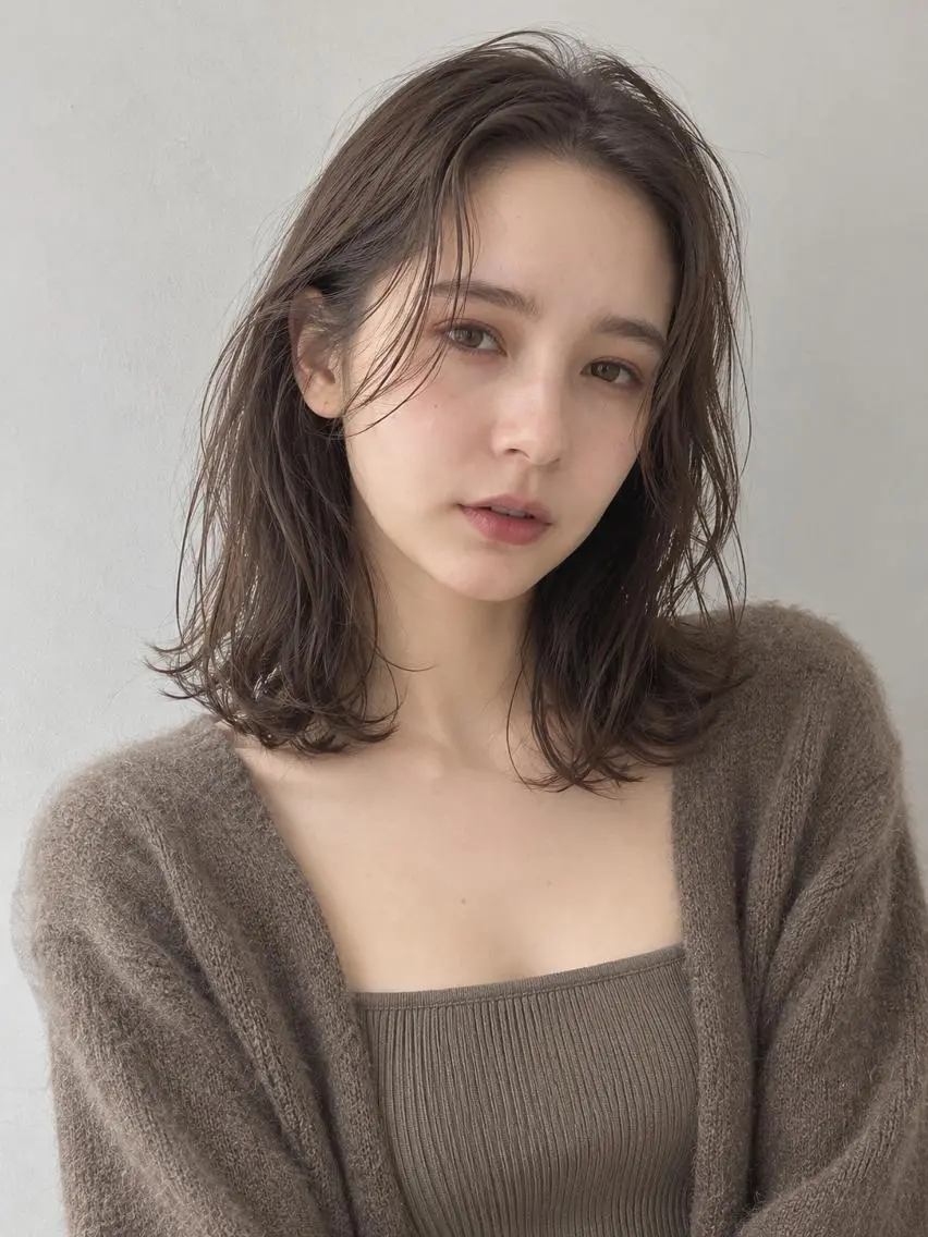 ミディアム カラー パーマ ブリーチ ケアブリーチ 透明感カラー ダブルカラー イヤリングカラー カット ヘアカラー パーマ "オトナ髪”/ LAKA TOCCAのヘアスタイル