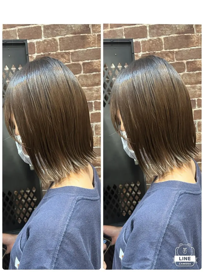 セミロング カラー パーマ ヘアアレンジ メンズ キッズ ネイル マツエク・マツパ アイブロウ メンズハイライト メンズパーマ セミロングパーマ ブラウンカラー ケアカラー 久木原 ゆりのヘアスタイル
