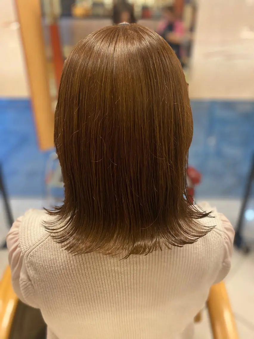 ミディアム カット ヘアカラー トリートメント へんみ みかのヘアスタイル