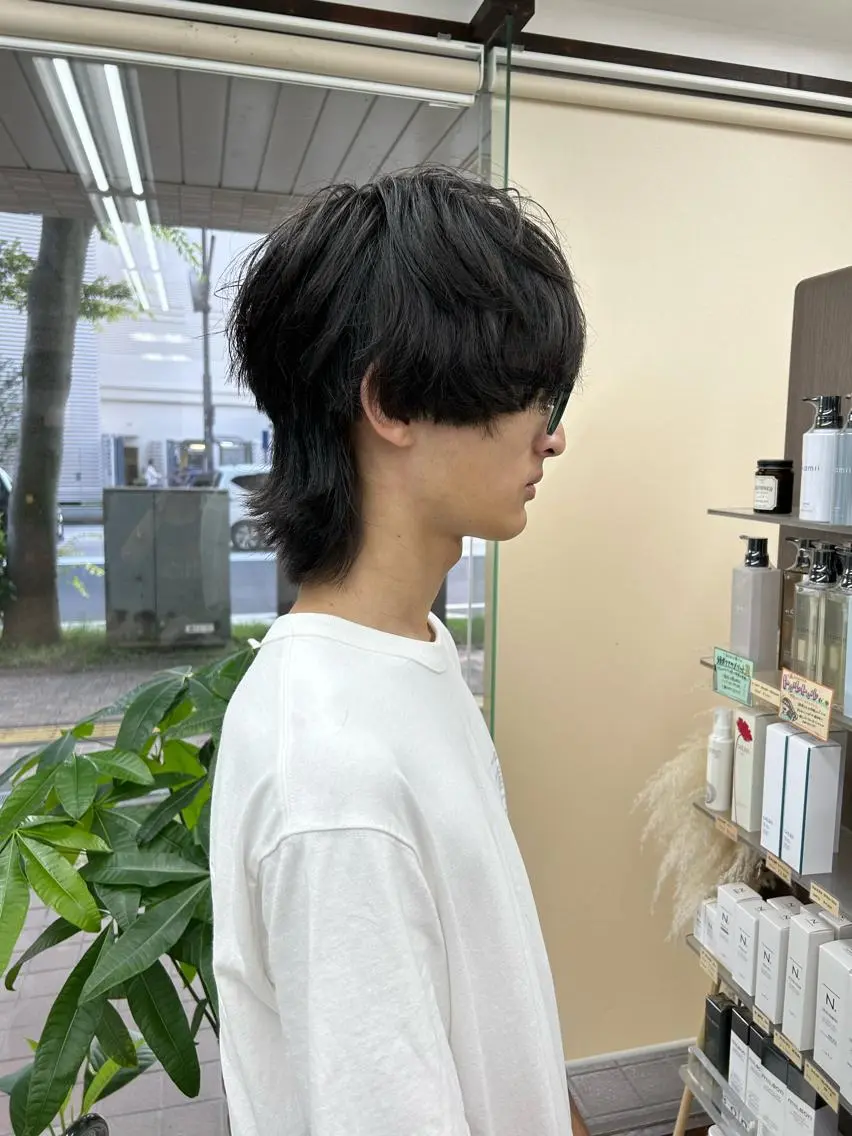 ショート パーマ メンズ マッシュウルフ マッシュ メンズウルフカット ウルフカット カット メンズパーマの達人 / タカシマダイスケのヘアスタイル
