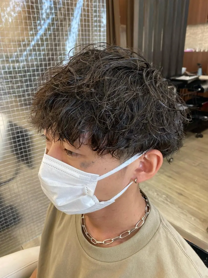 ショート パーマ メンズ カット パーマ 市川 博紀 店長のヘアスタイル