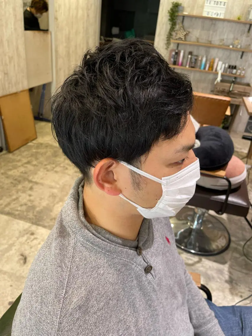 ショート メンズ メンズパーマ カット パーマ 川崎 龍馬のヘアスタイル