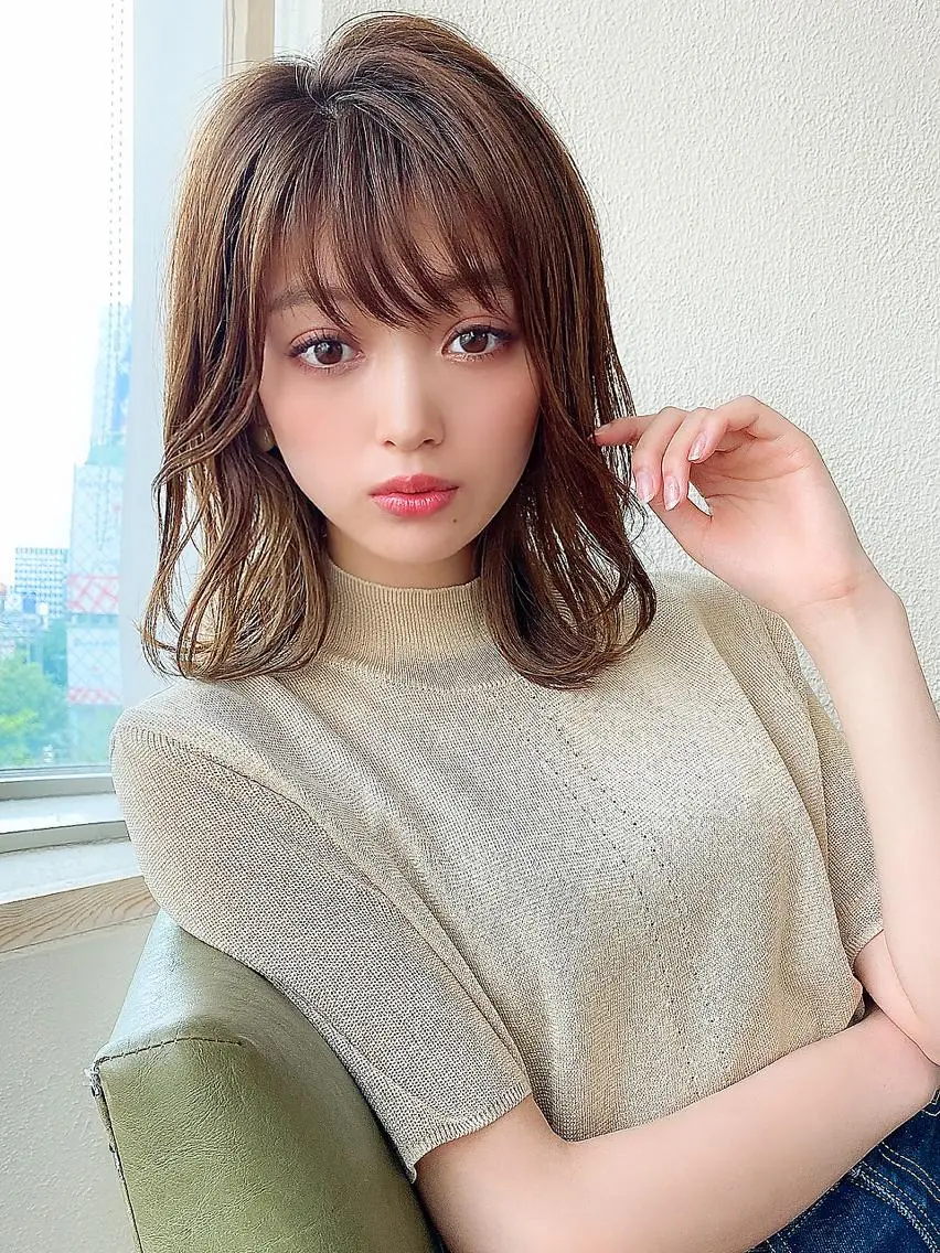 ミディアム 艶感透明感カラー 🫧たけ🫧のヘアスタイル