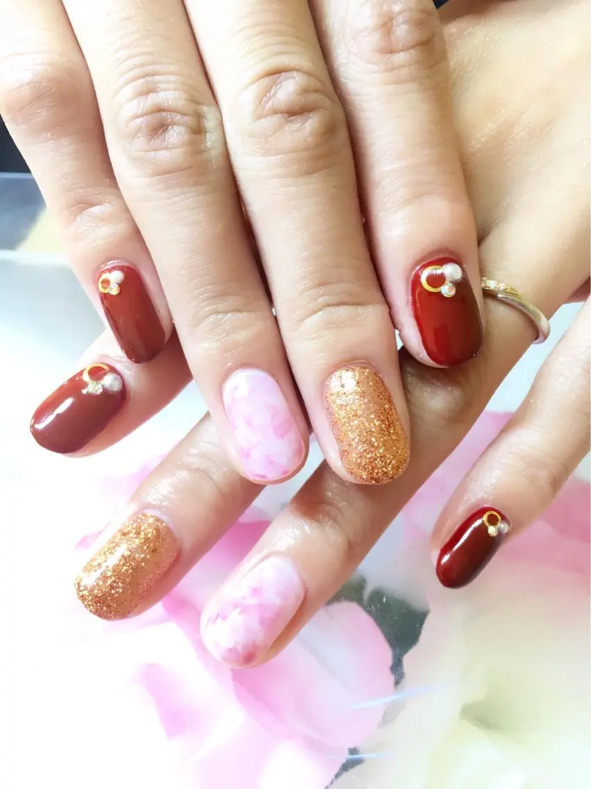 ネイル 成人式 フットネイル ジェルネイル ミラーネイル パラジェル clover nailのネイルデザイン