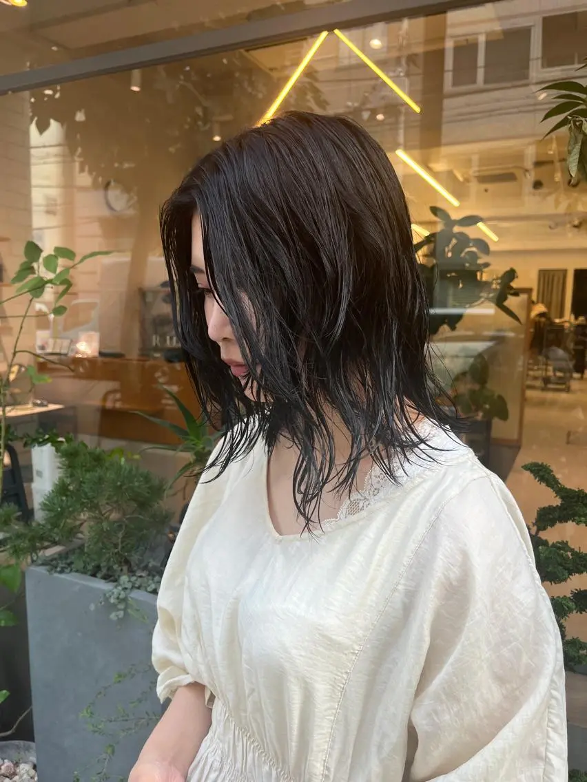 セミロング パーマ 韓国好き🇰🇷 美容師MIKUのヘアスタイル