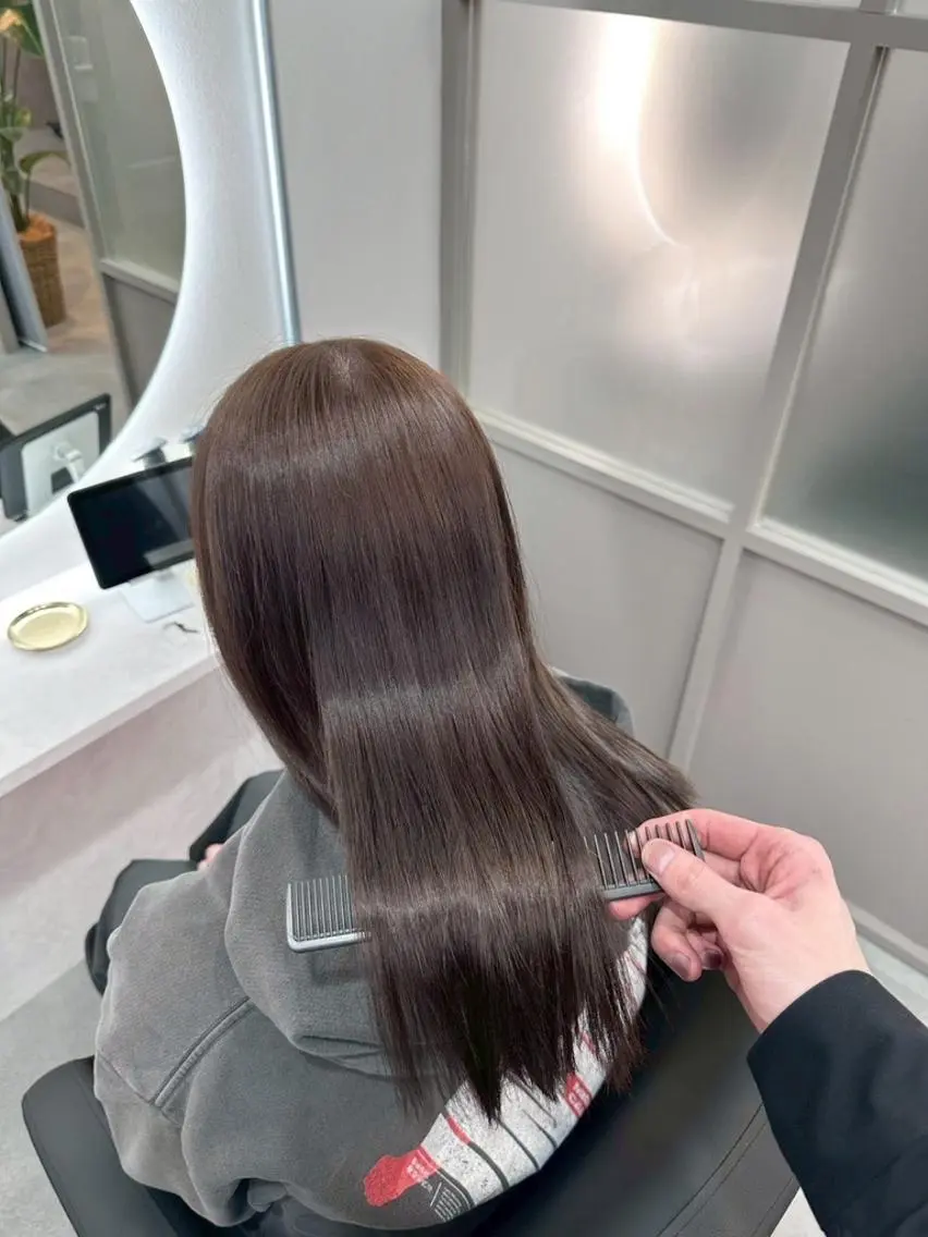 セミロング ヘアカラー トリートメント 髪質改善×縮毛矯正 taichi/梅田のヘアスタイル