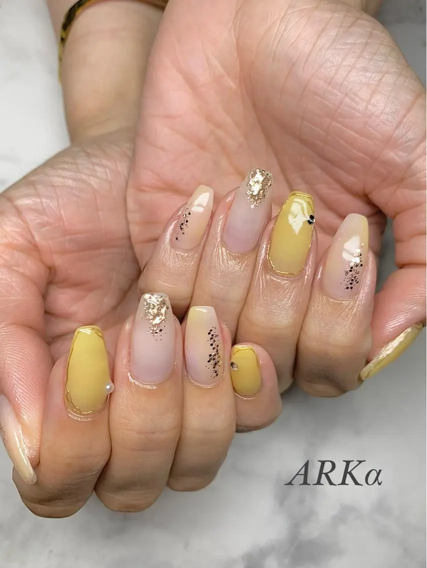 ロング ネイル ミラーネイル ハンドネイル Nailsalon ARKαのネイルデザイン