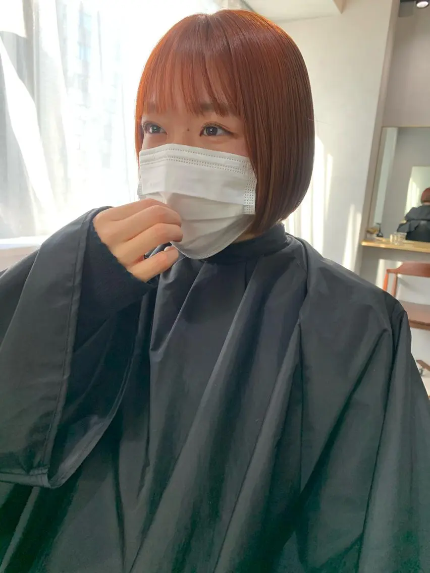 ミディアム カラー パーマ ボブパーマコテ巻き風 パーマNo1深江秀平のヘアスタイル