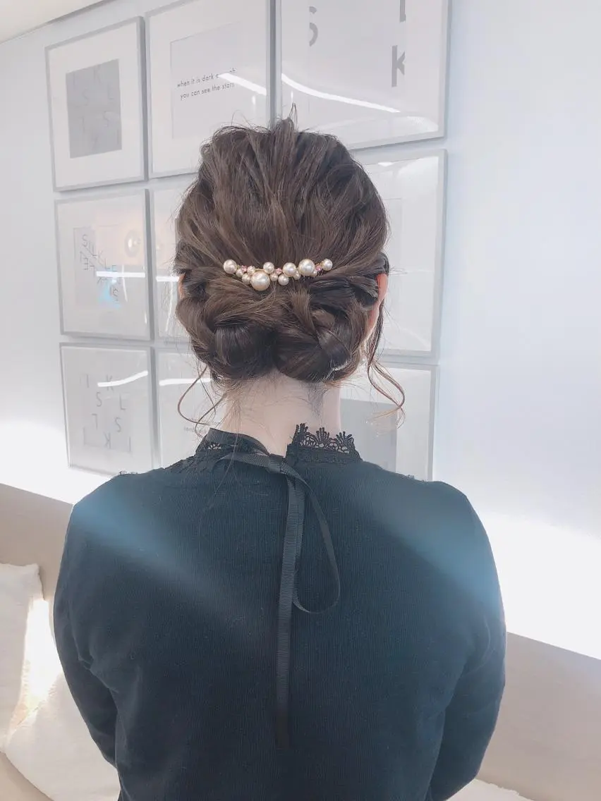 セミロング ヘアセット 髪質改善\艶髪カラー 💐園田さやかのヘアスタイル