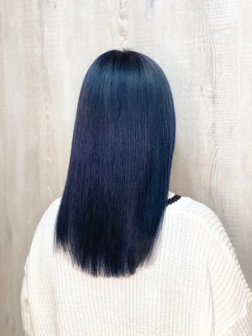 ロング カラー ブリーチ ブルーカラー ネイビーカラー 🦋Oasis RINA 🦋のヘアスタイル