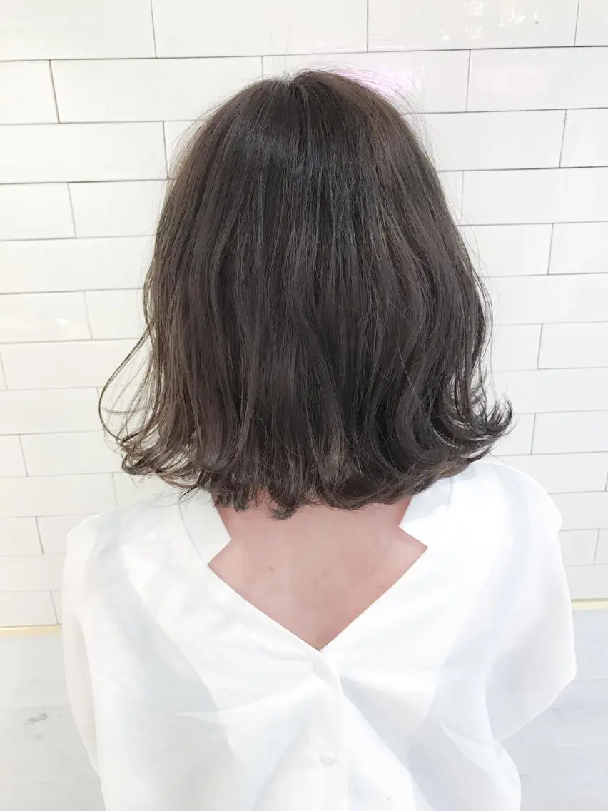 ショート カラー 切りっぱなしボブ ダークグレー ボブ 外国人風カラー 🧡ショートの達人 🧡SHOのヘアスタイル
