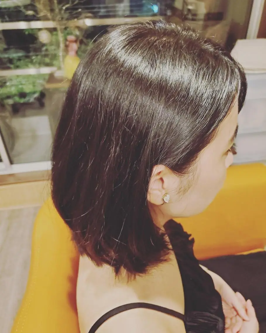 ミディアム パーマ 外国人風カラー 縮毛矯正 spa hair ark 富井直美のヘアスタイル