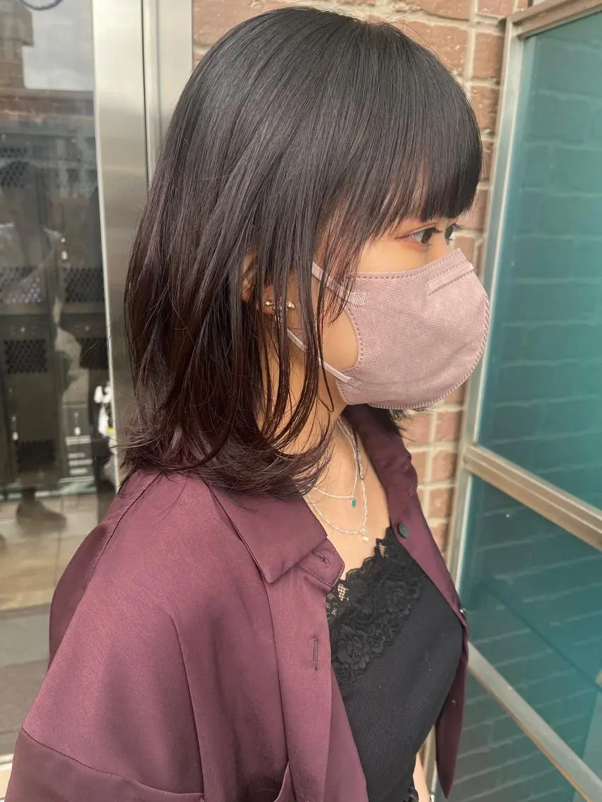 ミディアム カラー パーマ ヘアアレンジ メンズ キッズ ネイル マツエク・マツパ ミディアムパーマ メンズパーマ ブラウンカラー ケアカラー 透明感カラー 久木原 ゆりのヘアスタイル