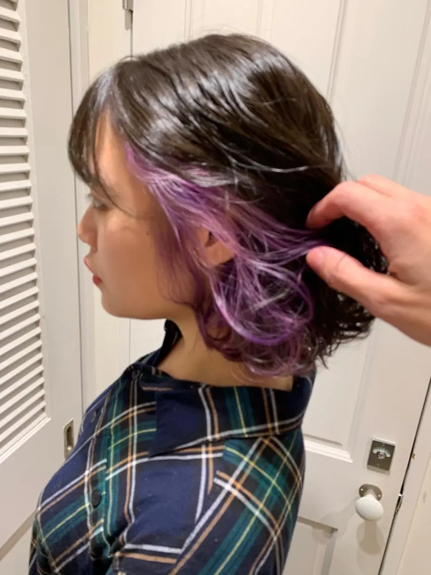 ミディアム パープルカラー ヘアカラー ⭐️店長 藤野 正博⭐️のヘアスタイル