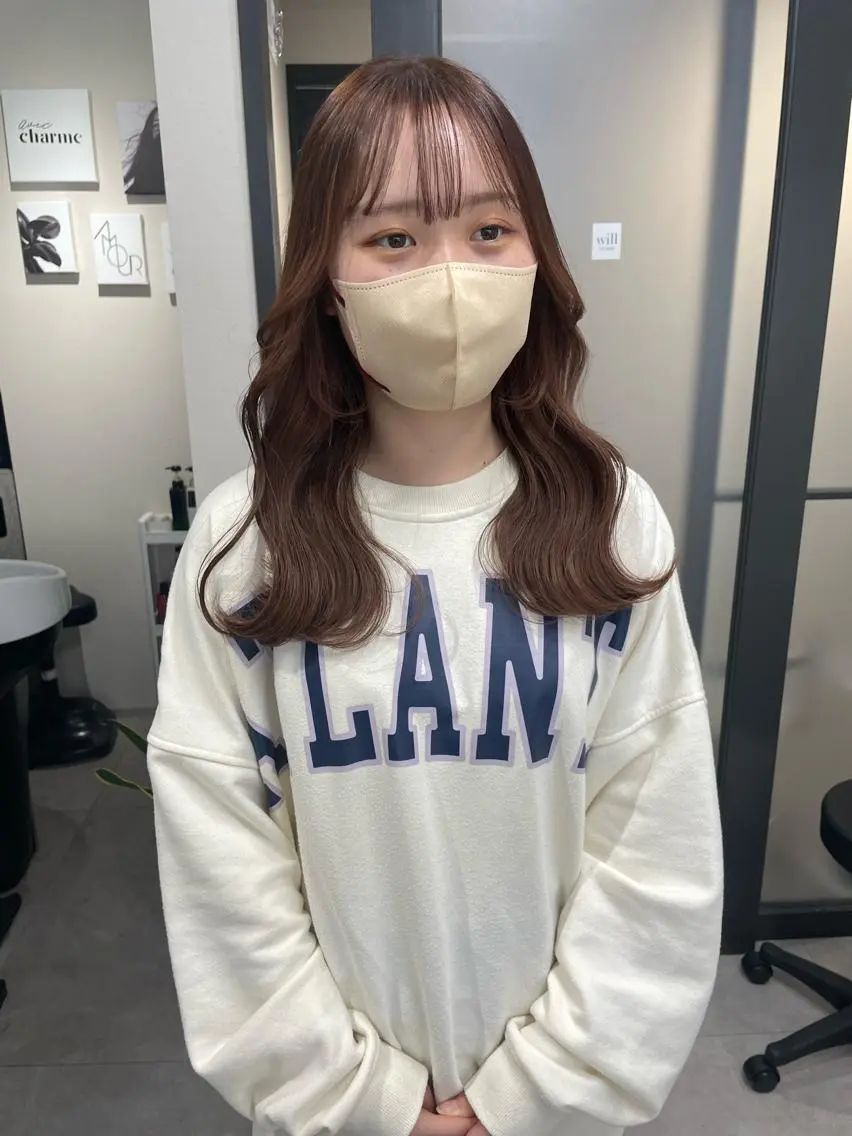 セミロング ヘアカラー 🌸インナーカラー 🌸藤井春華のヘアスタイル
