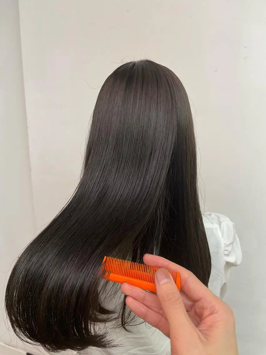 セミロング カラー 透明感カラー オレンジ 髪質改善 トリートメント ヘアカラー トリートメント 川上拓真 ✂︎学芸大学のヘアスタイル