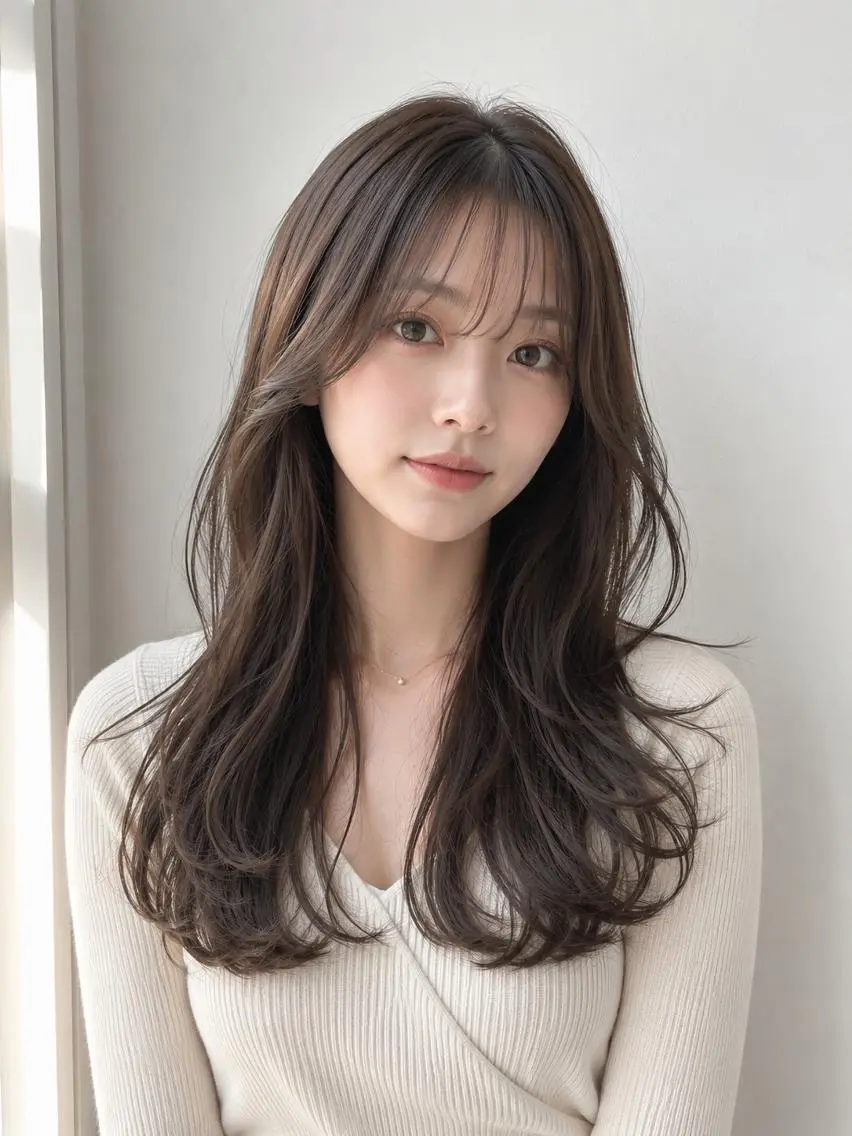 ロング カラー 透明感カラー 髪質改善 似合わせカット ヘアカラー loty すずなのヘアスタイル