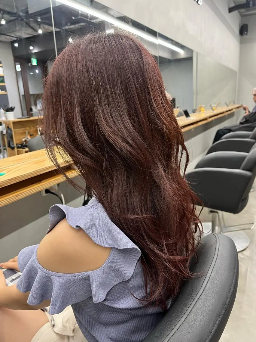 ロング カラー ブリーチ ブラウンカラー ブリーチなしカラー ピンクカラー ピンクブラウン カット ヘアカラー トリートメント メンズ支持率NO.1 マサキのヘアスタイル