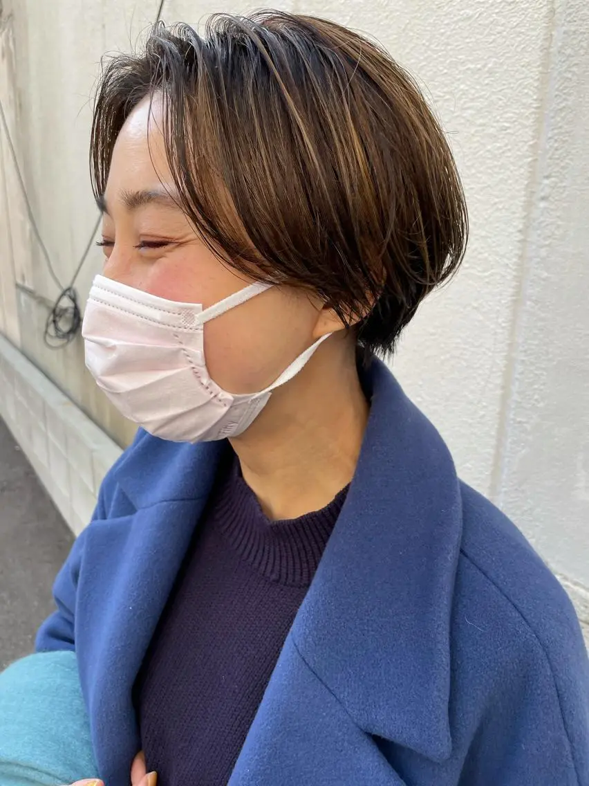 ショート ハイライト カット ヘアカラー トリートメント ayane⭐️ボブ・ ショート・パーマのヘアスタイル