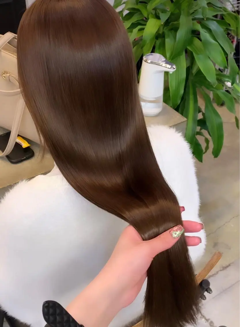 ロング カラー 縮毛矯正 トリートメント 🌷ラベンダーピンク 顔まわり🌷ねいろのヘアスタイル