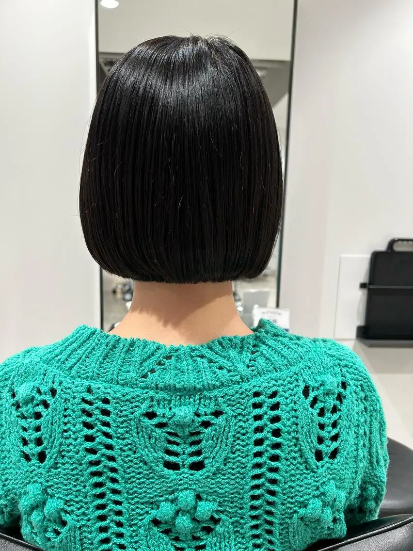 ショート カラー ボブ スキバサミを使わない カット🌼唯🌼のヘアスタイル