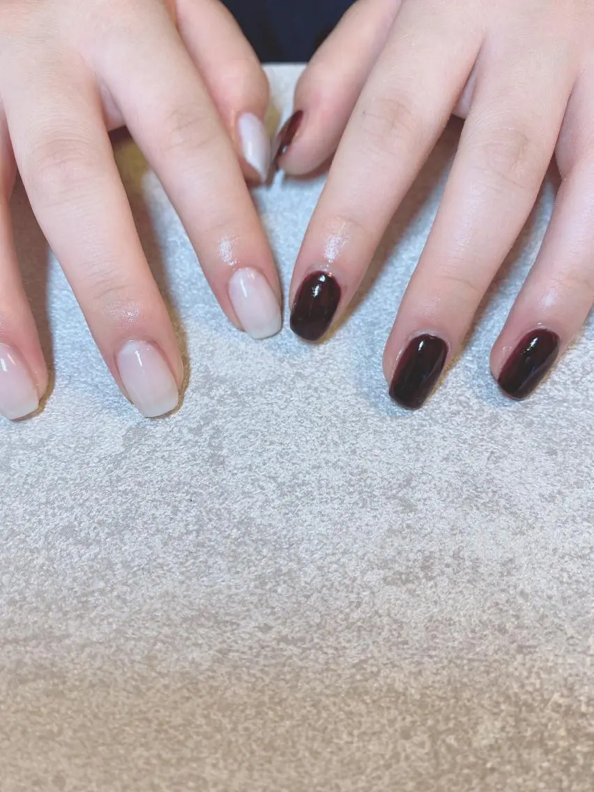 ネイル ブラウン ワンカラーネイル LIll nailのネイルデザイン