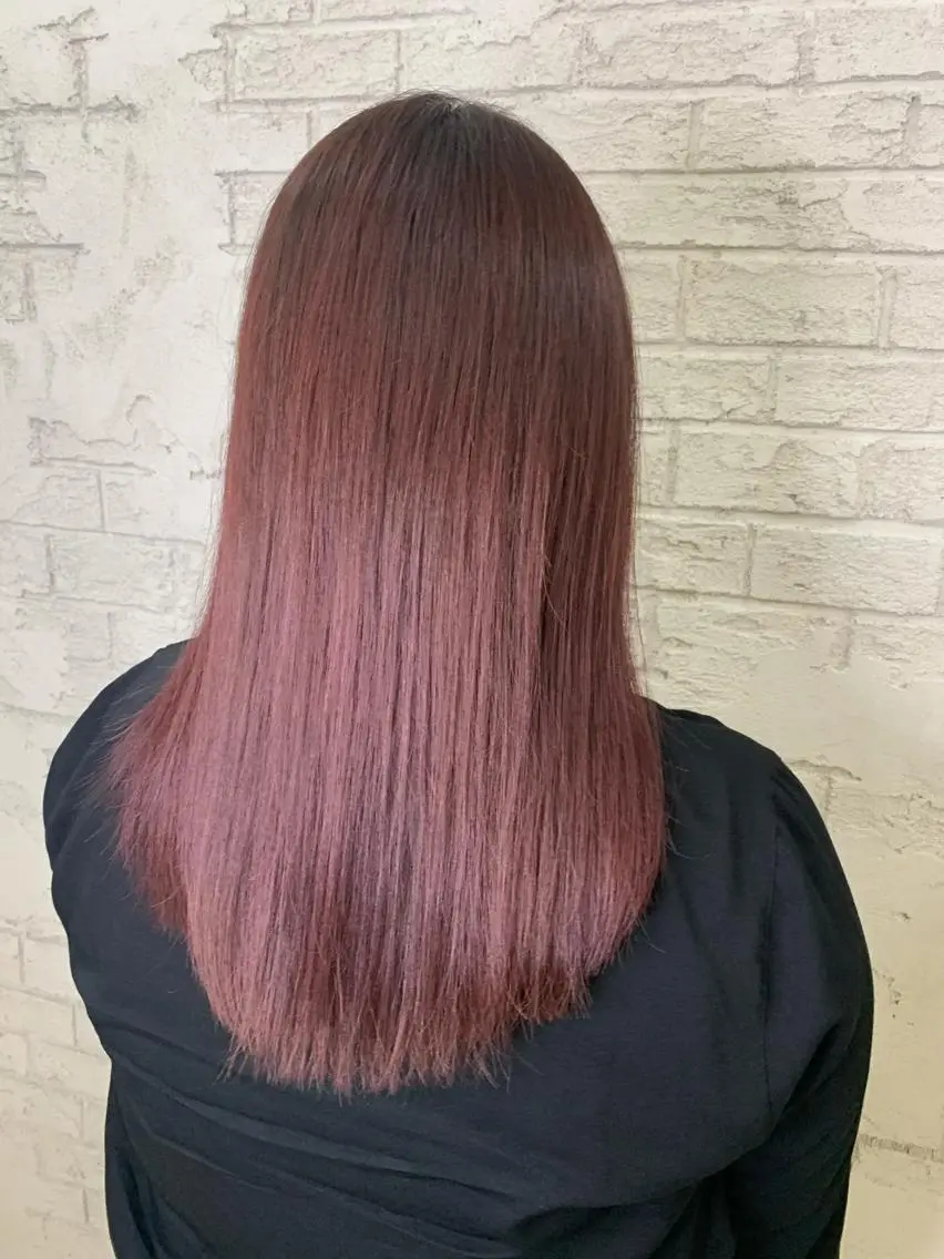 ミディアム カラー ブリーチ ケアブリーチ ダブルカラー ピンクカラー ブリーチ特化 ハイトーンRYOYAのヘアスタイル